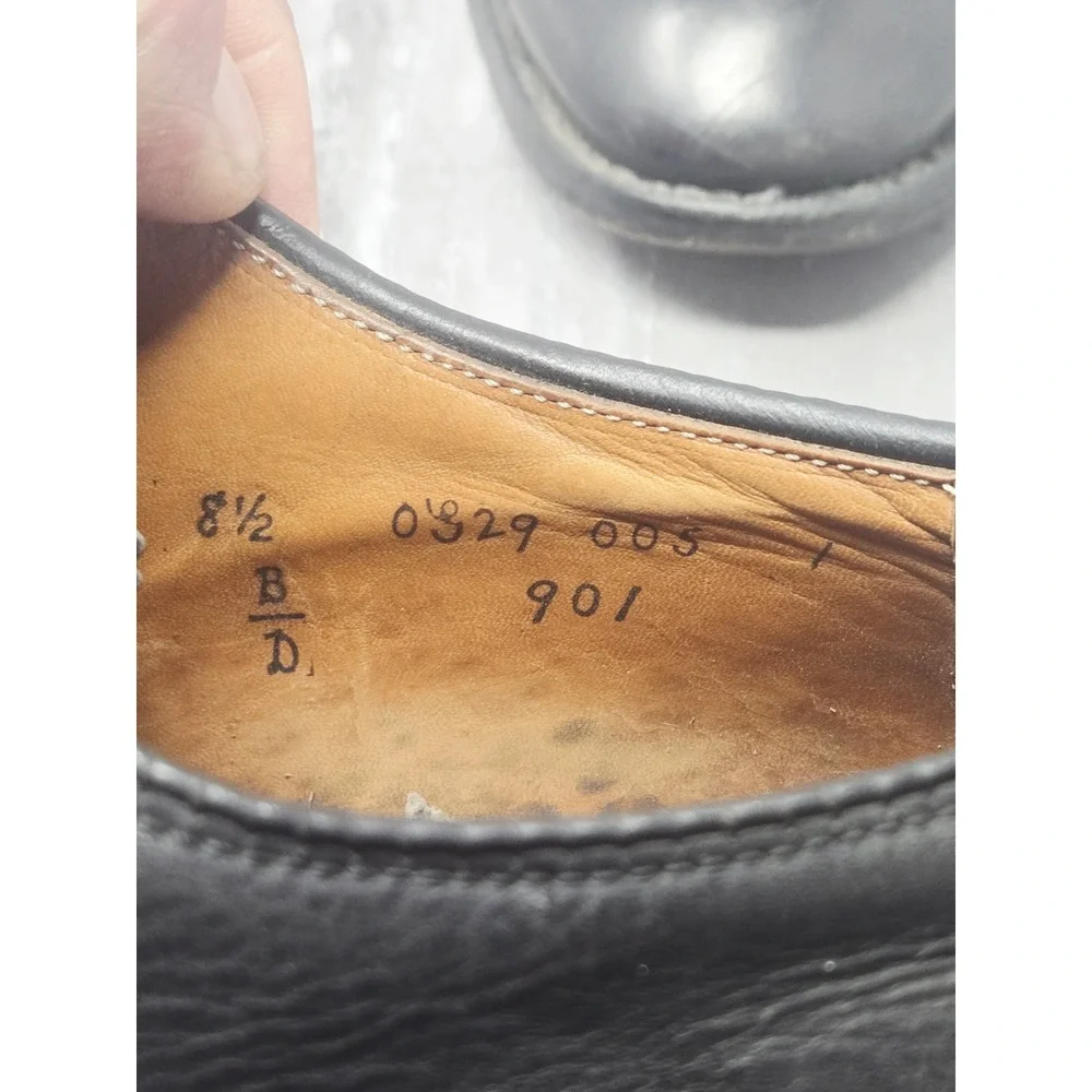 VINTAGE Alden 901 Perforated Cap Toe Calfskin Oxford Shoes‎ Black USA Men's 8.5